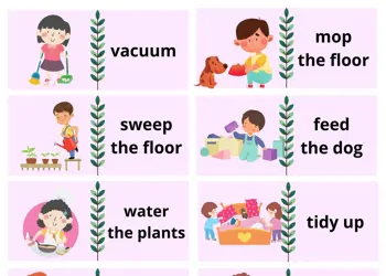 Chores Dominoes Game With Words